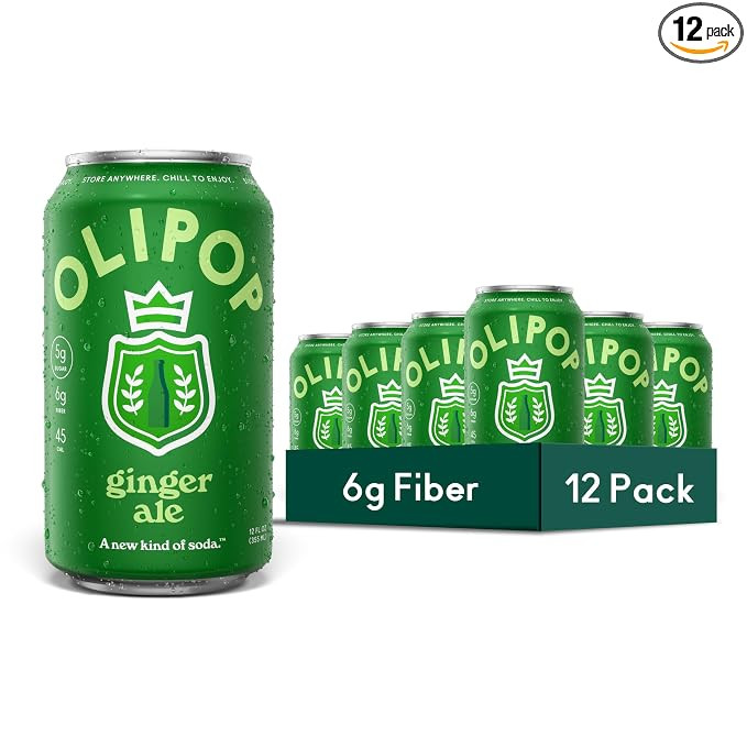 OLIPOP Prebiotic Soda Pop, Ginger Ale, Pantry Pack Packed with Prebiotics, Fiber, and Botanicals,... | Amazon (US)