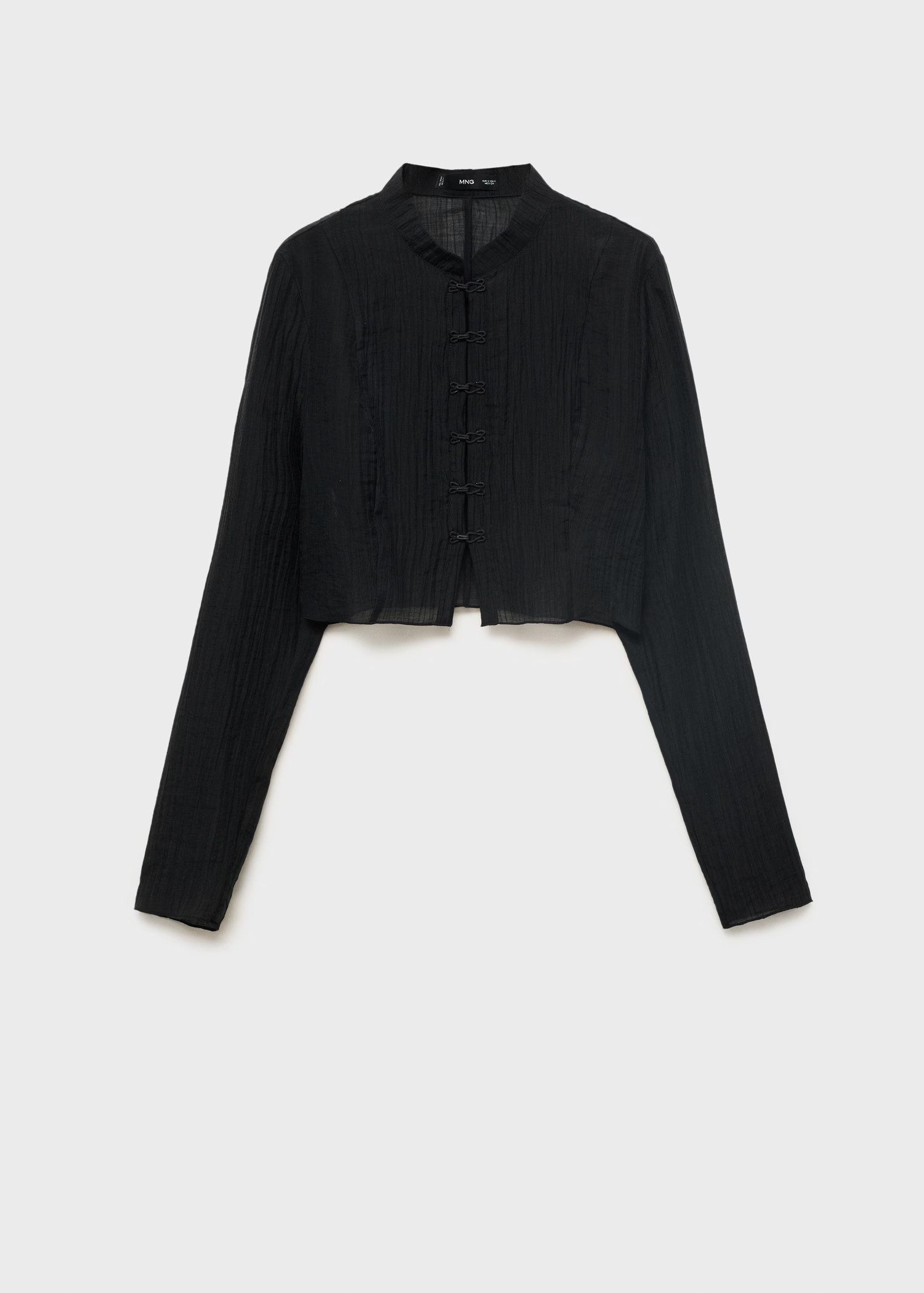 Lyocell blouse with toggles - Women | MANGO United Kingdom | MANGO (UK)