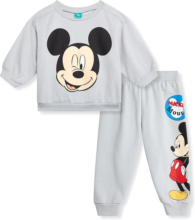 Disney Baby Boys' Jogger Set - 2 Piece Soft Fleece Crewneck Sweatshirt and Joggers for Boys - Coz... | Amazon (US)