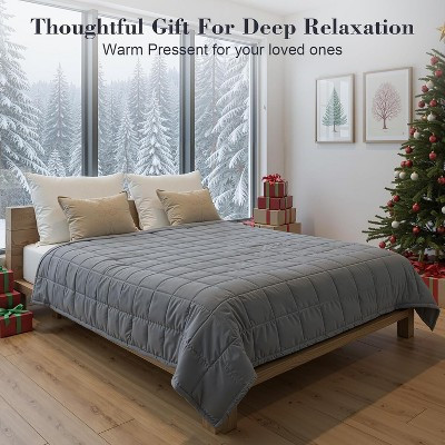 Gkyet Weighted Blanket(60" x 80",15lbs) Queen Size Soft Cooling Heavy Blanket Breathable with Glass Bead Perfect for 120-160 lbs,Machine Washable Grey | Target