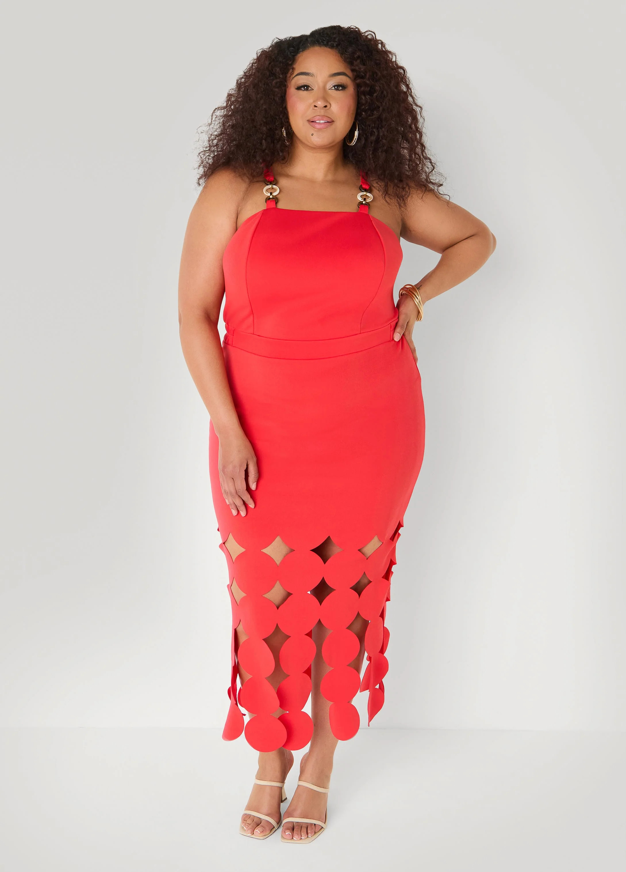 Cutout Embellished Bodycon Dress | Ashley Stewart