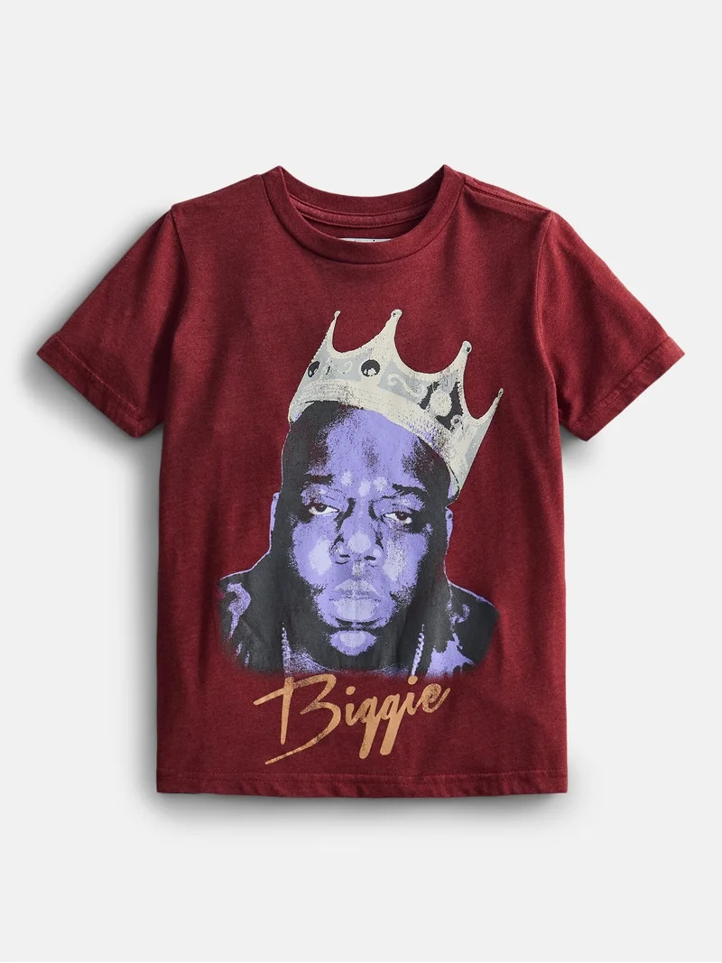 Biggie Notorious B.I.G. Boys' Front Back Graphic Tour Tee with Short Sleeves, Sizes 4-18 | Walmart (US)