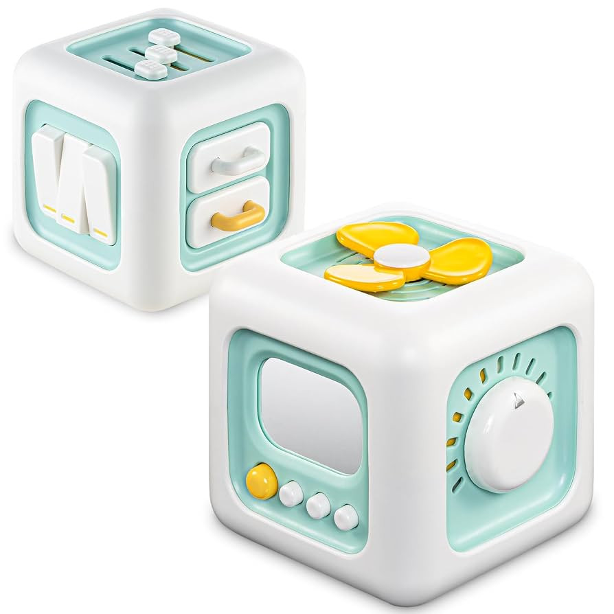 Activity Cube Montessori Toys for 1 Year Old, Sensory Toys Busy Board for Babies 6-12 Months, Car... | Amazon (US)