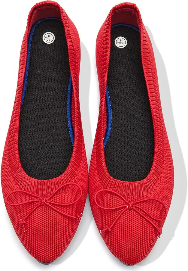 Shupua Women's Flats Black Flats Shoes Pointed Toe Ballet Flats Comfortable Bow Girls Flats Dress... | Amazon (US)