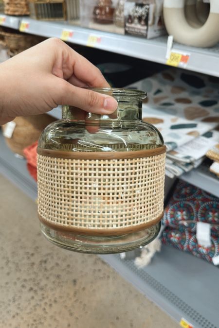 Green clear vase with rattan detail, $13 at Walmart! 🤩

#LTKhome #LTKSeasonal #LTKfindsunder50