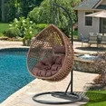 Sudica Egg Swing Chair with Stand Patio Soft Cushion Rattan Wicker Hanging Egg Chair for Bedroom,... | Walmart (US)