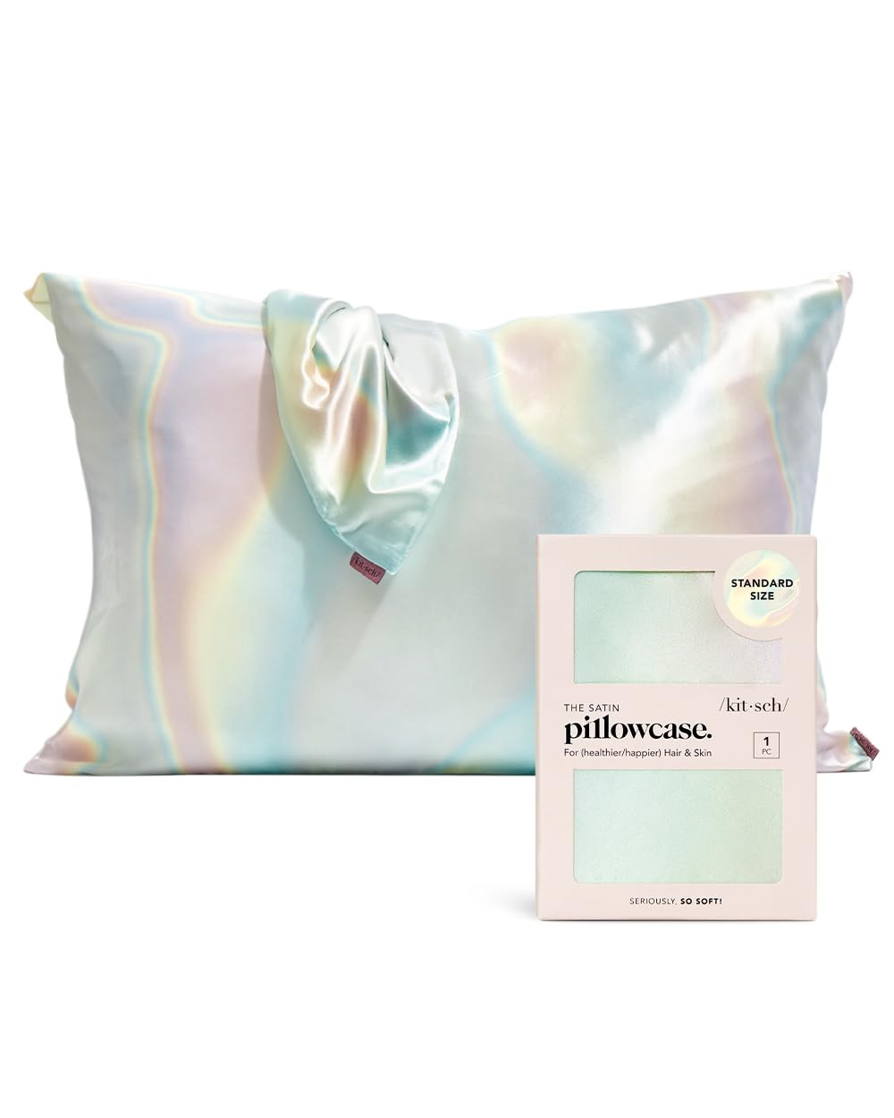 Kitsch Satin Pillowcase with Zipper for Hair & Skin, Softer Than Silk Pillow Cases Queen, Wrinkle... | Amazon (US)