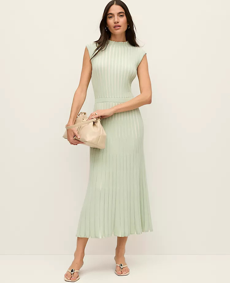 Ribbed Mock Neck Sweater Dress | Ann Taylor