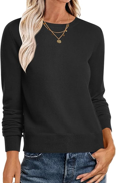 ANRABESS Sweaters for Women Long Sleeve Lightweight Crewneck Soft Basic Knit Loose Fit Pullover T... | Amazon (US)