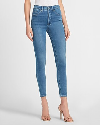 High Waisted Luxe Comfort Knit Skinny Jeans | Express
