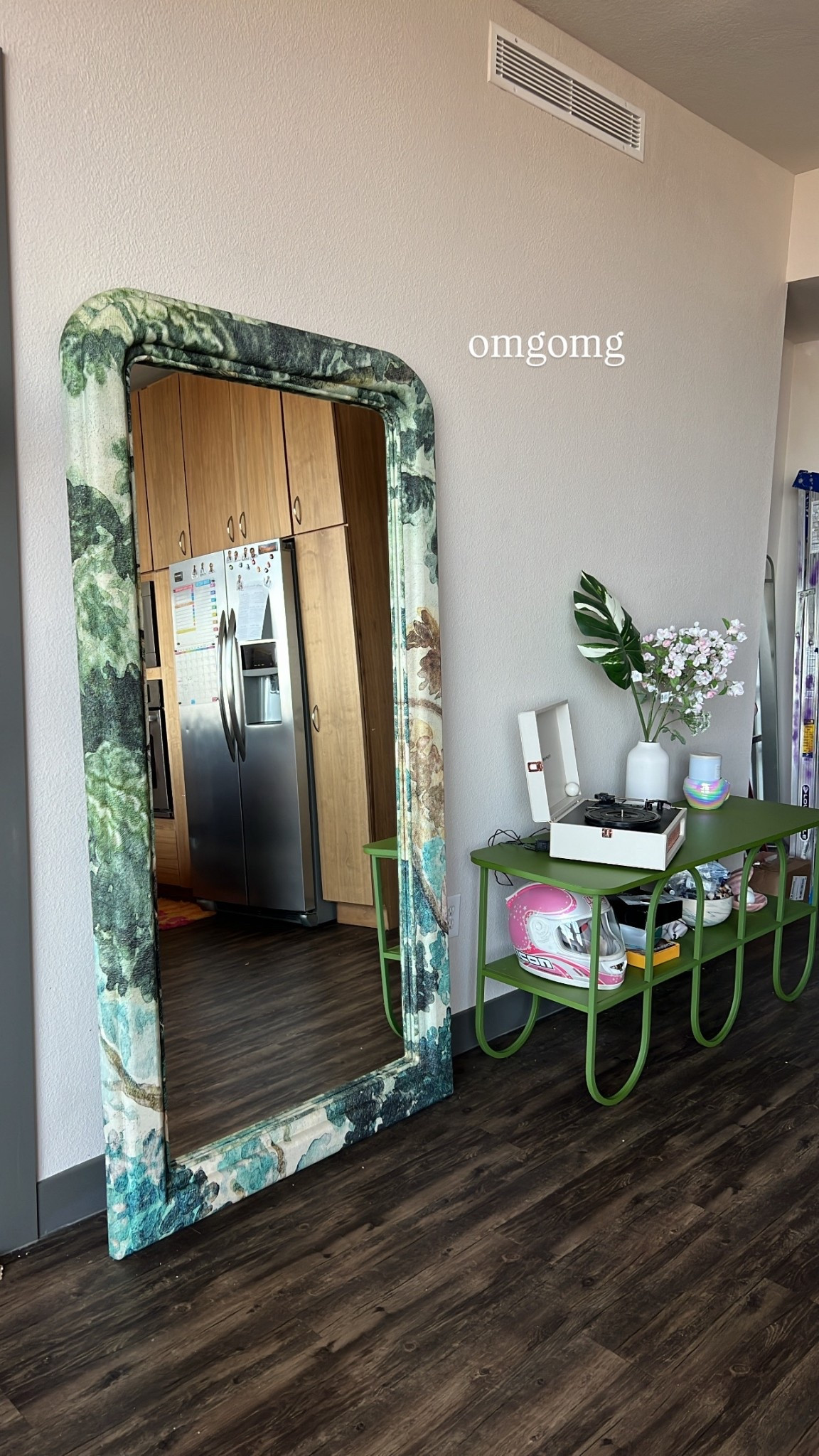 New vintage look floor mirror and squiggle console table 

#LTKHome