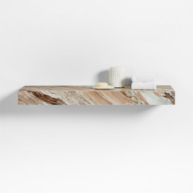Gustav Marble Floating Shelf 34" | Crate & Barrel | Crate & Barrel