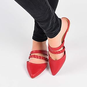 Journee Womens Olivea Tru Comfort Foam Slip On Almond Toe Mules Flats | Amazon (US)