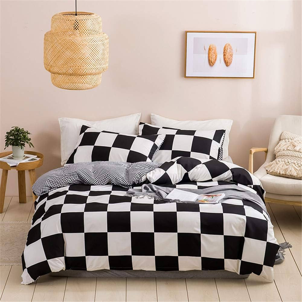Manfei Black and White Grid Duvet Cover Set Geometric Checkered Bedding Set 3pcs for Kids Boys Te... | Amazon (CA)