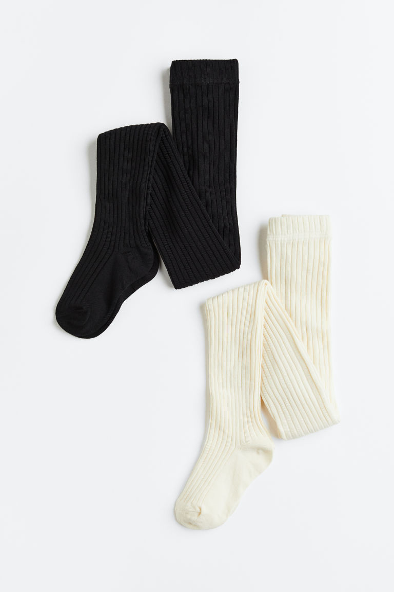 H & M - 2-pack fine-knit tights - White | H&M (UK, MY, IN, SG, PH, TW, HK)