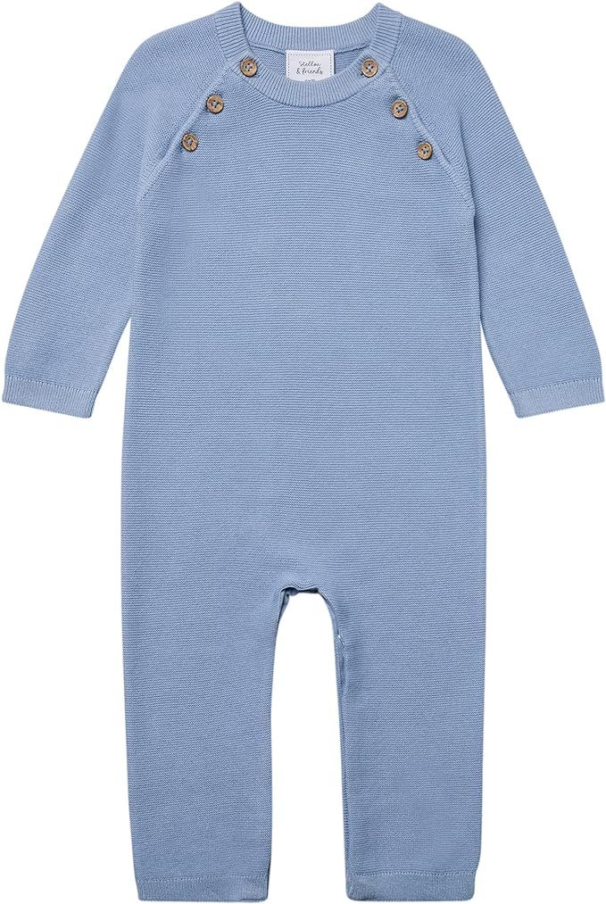 Stellou & friends Newborn, Baby and Toddler Long Sleeve Sweater Knit One-Piece Romper | Amazon (US)