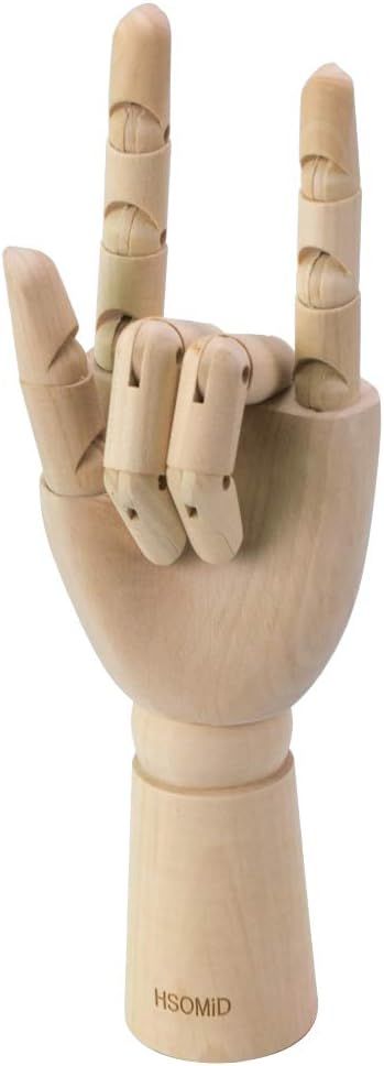 HSOMiD Flexible Wooden Hand Model Moveable Wooden Artists Manikin Hand Figure 12 Inches Men Left ... | Amazon (US)