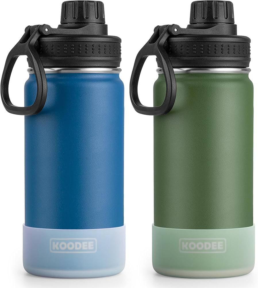koodee Water Bottle 2 Pack 16 oz Stainless Steel Vacuum Insulated Water Bottle Wide Mouth Sports ... | Amazon (US)