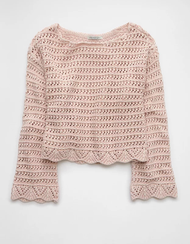 AE Ballet Neck Open Knit Sweater | American Eagle Outfitters (US & CA)