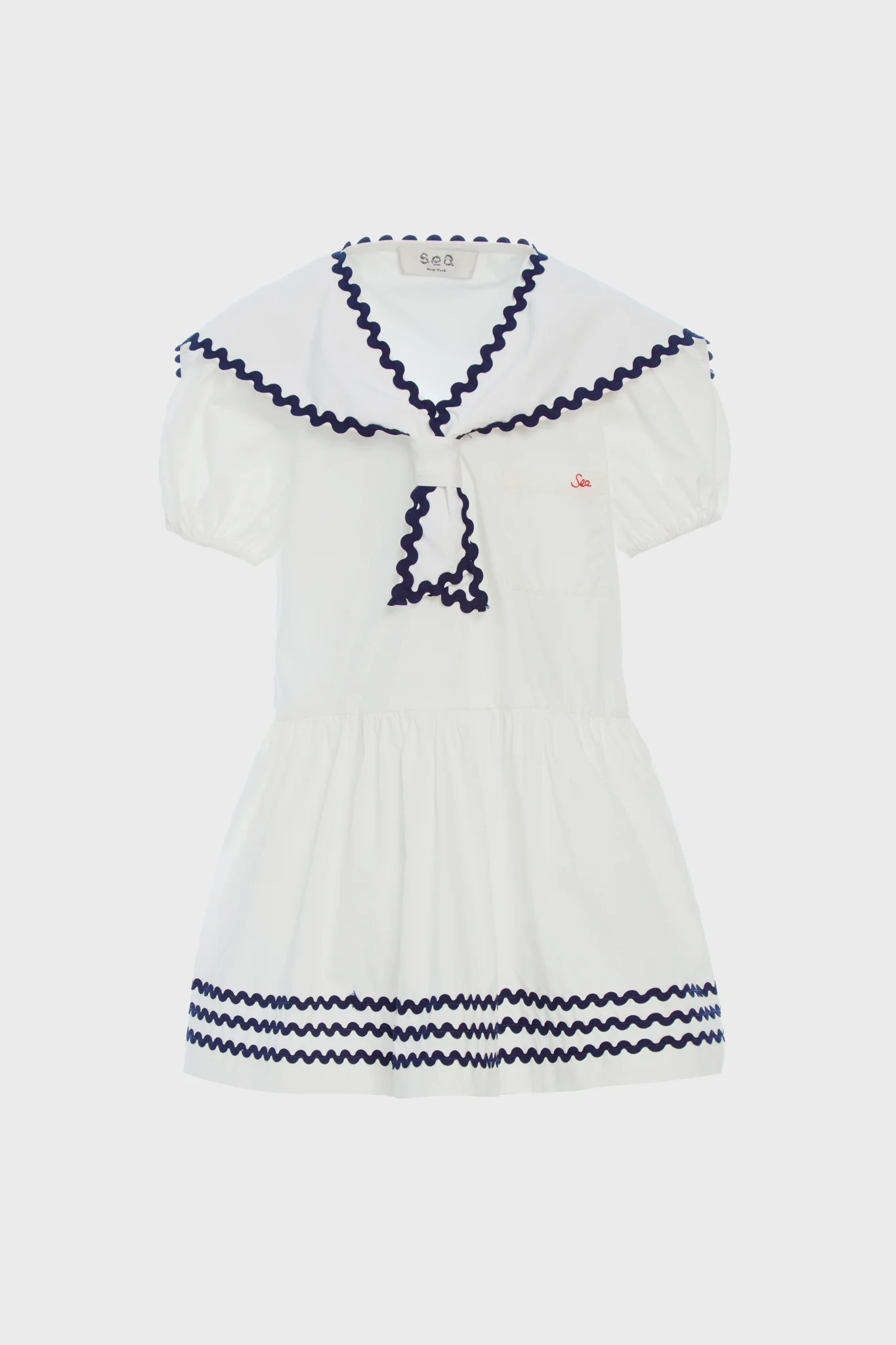 White Nancy Nautical Short Sleeve Dress | Tuckernuck (US)
