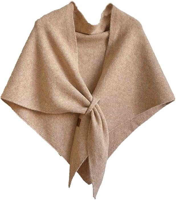 Winter Shawl Wraps Women Fleece Poncho shawls Wrap Scarf Sweater Shall Cape | Amazon (US)