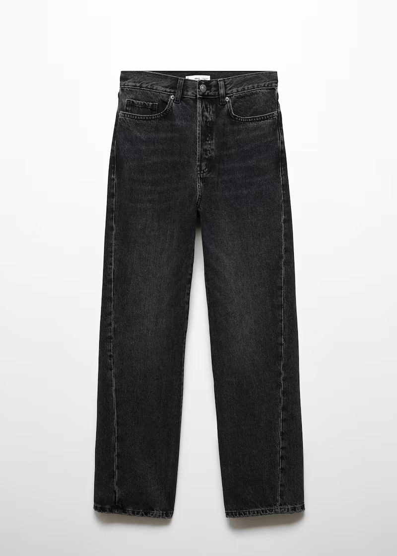 Straight jeans with forward seams -  Women | Mango United Kingdom | MANGO (UK)