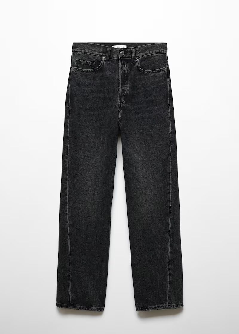 Straight jeans with forward seams -  Women | Mango United Kingdom | MANGO (UK)