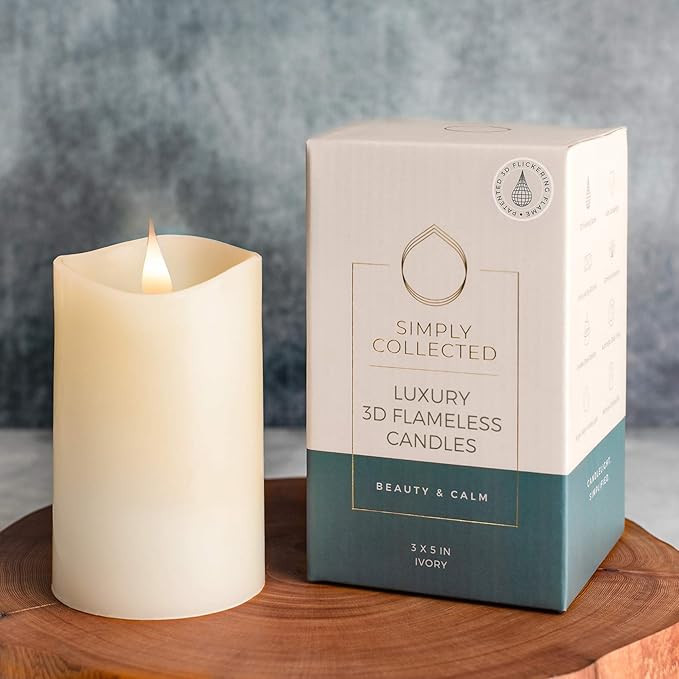 Simply Collected Flickering Flameless Candles Battery Operated with Timer, 800+ Hours Realistic 3... | Amazon (US)