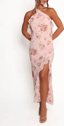 Patricia Ruffle Detail Halter Neck Maxi Dress | Nordstrom
