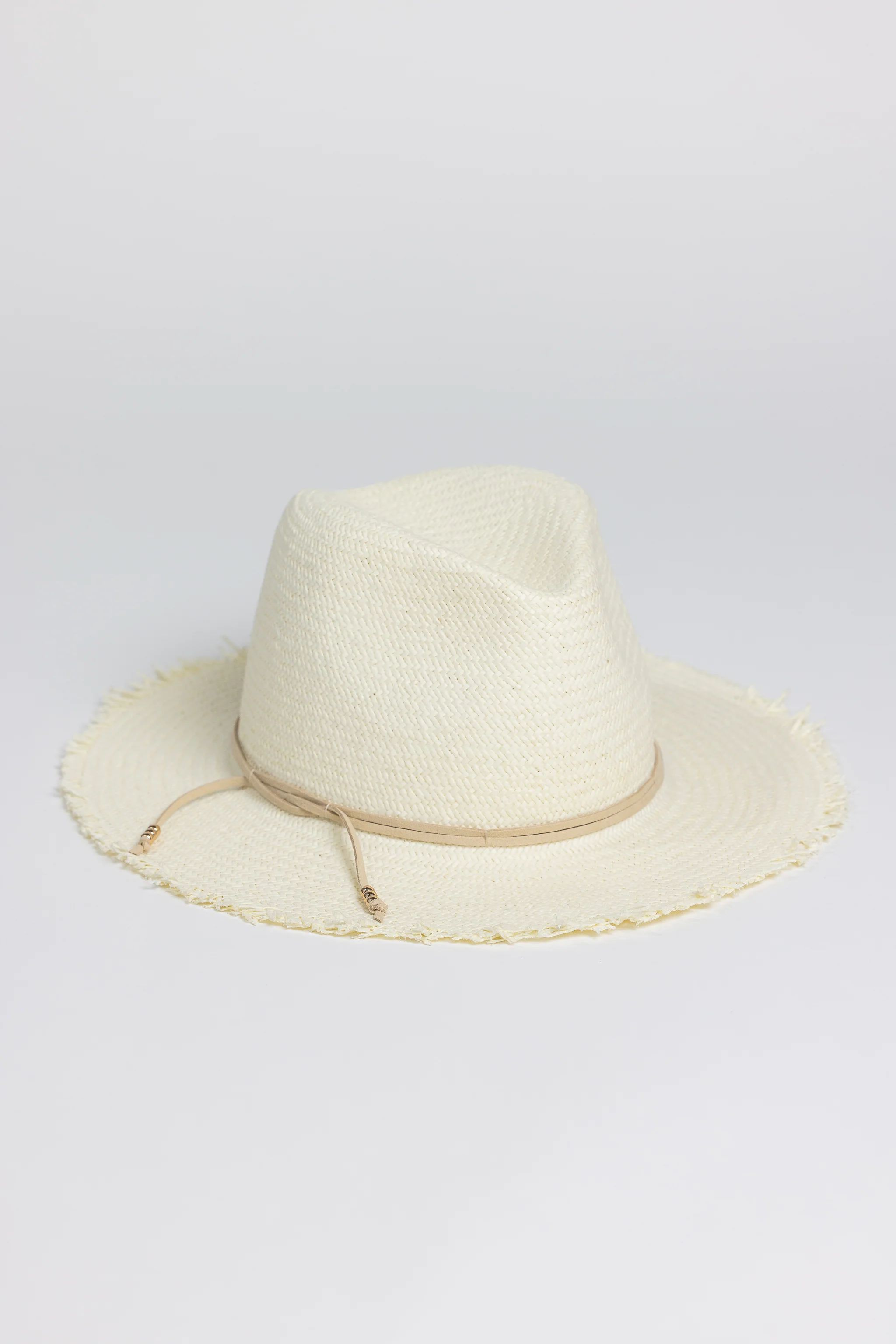 Classic Packable Travel Hat with Fringe- Bleach | Hat Attack