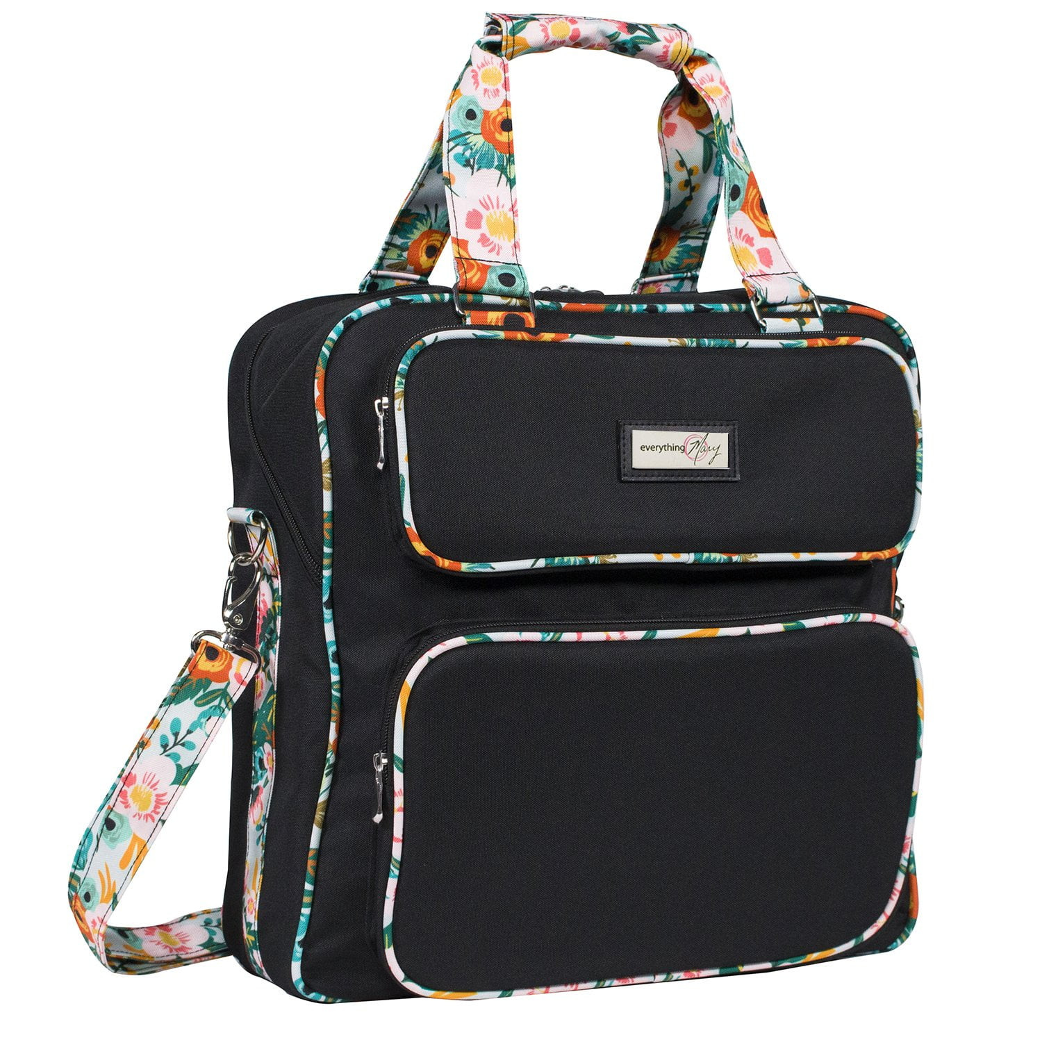 Everything Mary Scrapbook Carrying Storage Tote - Black & Floral - Walmart.com | Walmart (US)