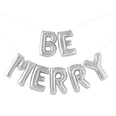 Be Merry Silver Balloon Banner - Wondershop™ | Target