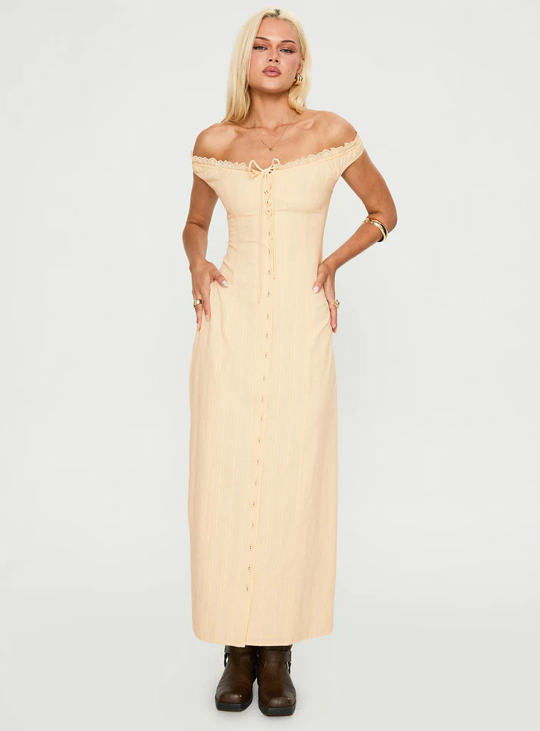Bryar Maxi Dress Yellow | Princess Polly US