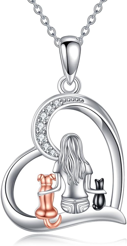 YFN 925 Sterling Silver Animal Necklace for Women Hypoallergenic Elephant/Cat/Dog/Dragonfly/Hummi... | Amazon (UK)