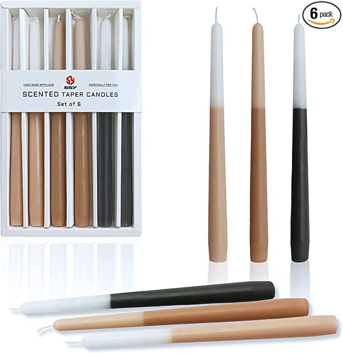 Scented Candle Colored Taper Candles Sticks - SEUCRWAX Smokeless Gradient Candles Bluebell Set of... | Amazon (US)