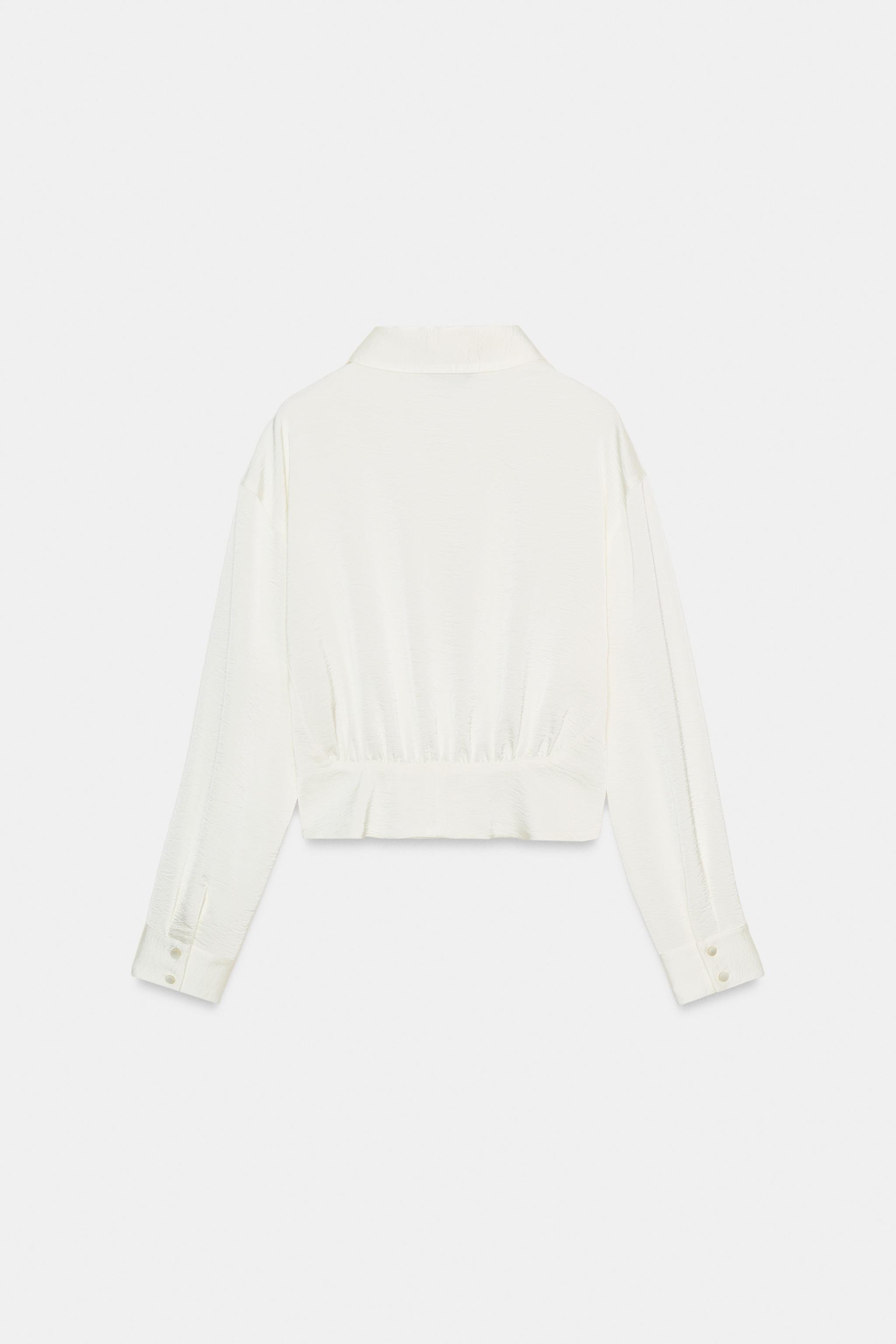 SATIN EFFECT FITTED WAIST SHIRT | Zara US