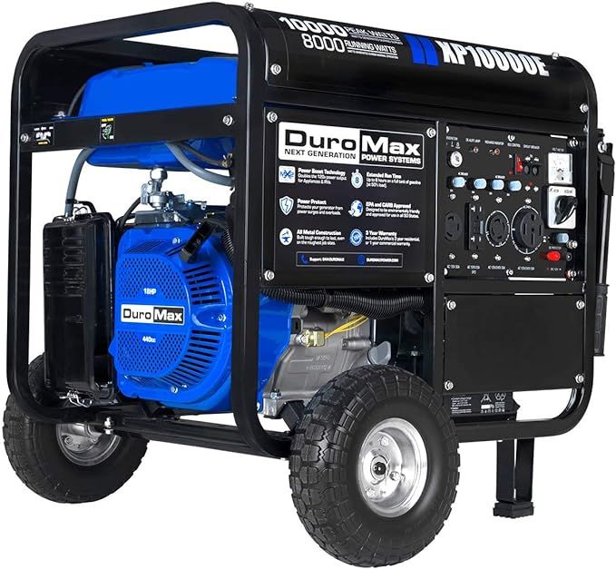 DuroMax XP10000E Gas Powered Portable Generator-10000 Watt Electric Start-Home Back Up & RV Ready... | Amazon (US)