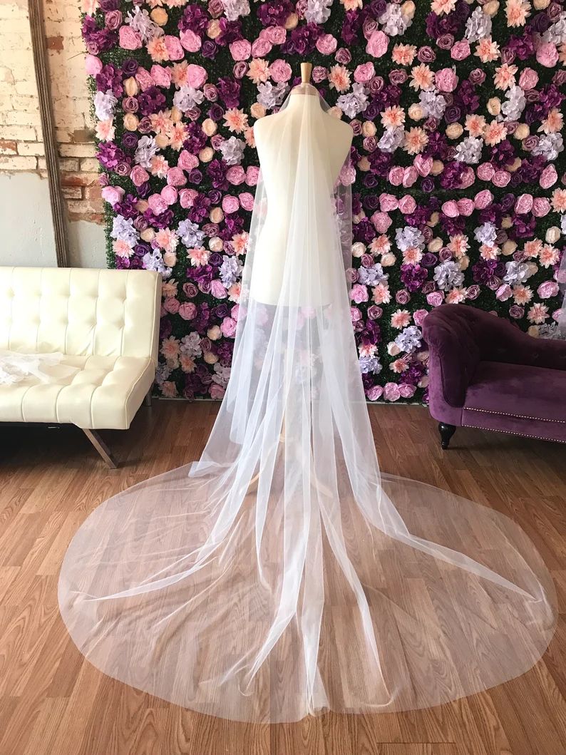 Very Sheer Soft Wedding Veil - Etsy | Etsy (US)