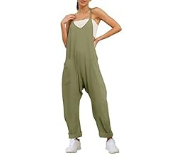 EFAN Womens Casual Jumpsuits Summer Rompers Sleeveless Loose Fit Overalls Baggy Spaghetti Strap J... | Amazon (US)