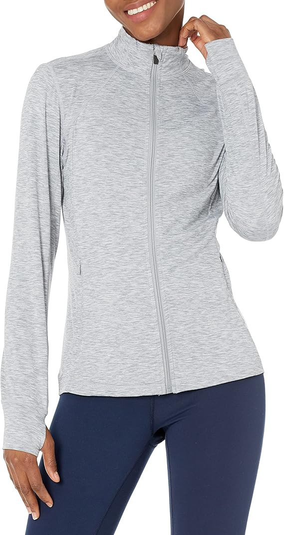 Amazon Essentials Women's Brushed Tech Stretch Full-Zip Jacket (Available in Plus Size) | Amazon (US)