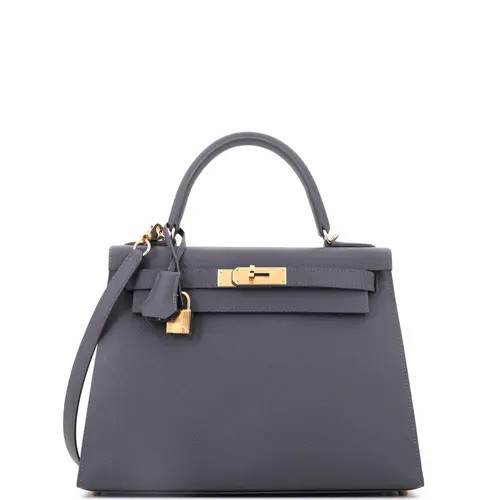 Pre-Owned Hermes Kelly Handbag Grey Epsom with Permabrass Hardware 28 at Nordstrom, Size Small | Nordstrom
