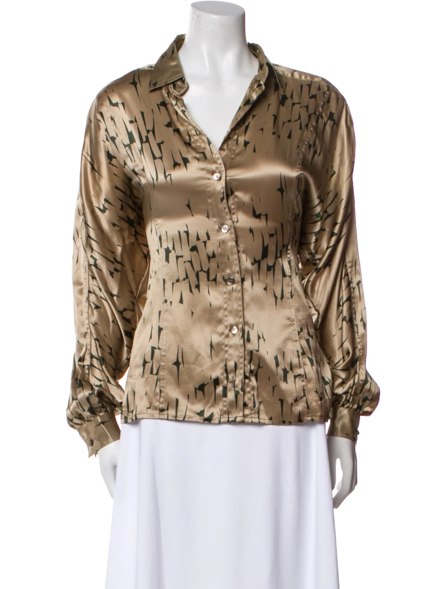 Silk Printed Button-Up Top | The RealReal