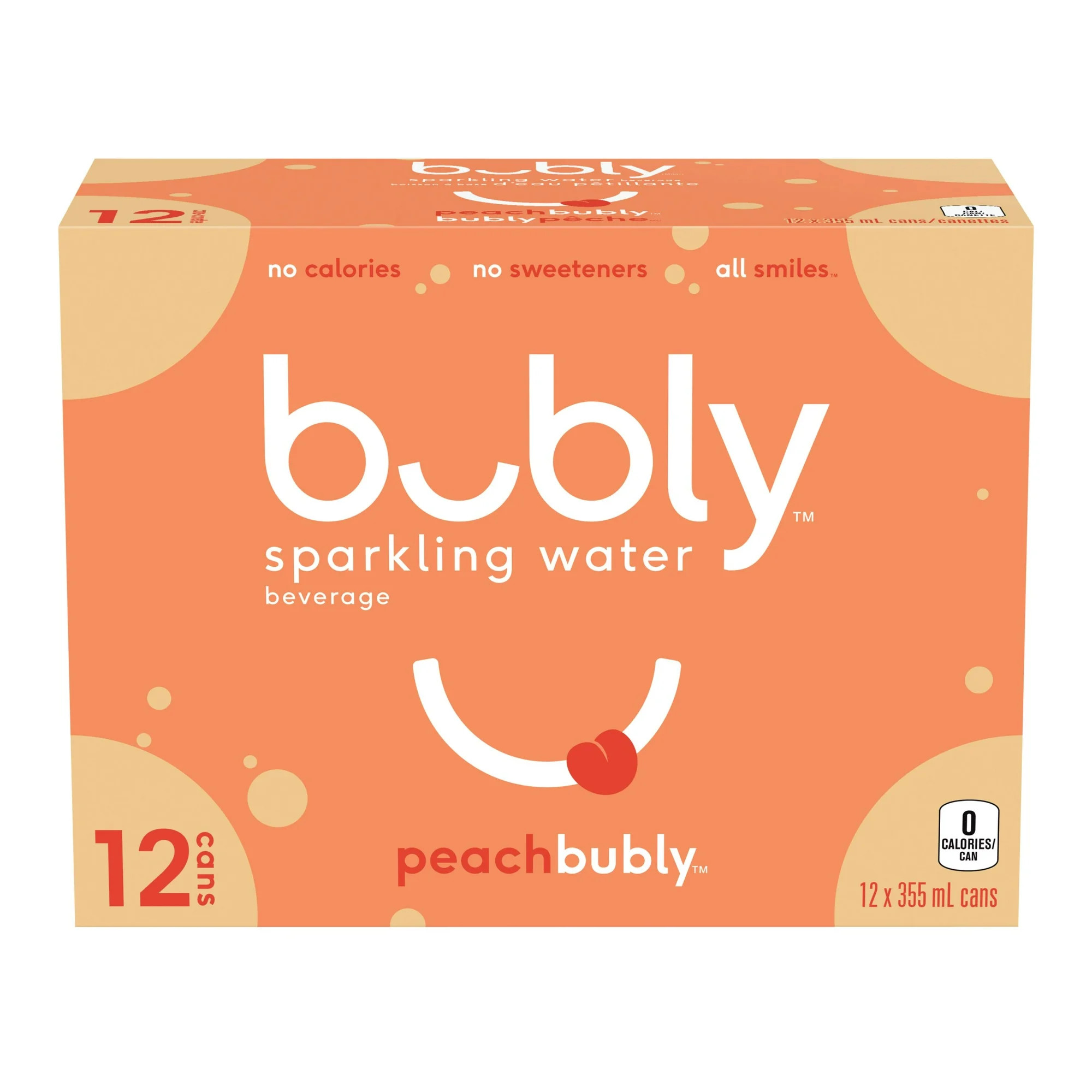 Bubly Peach Sparkling Water 12 X355 Ml, Cans 355ml | Walmart (CA)
