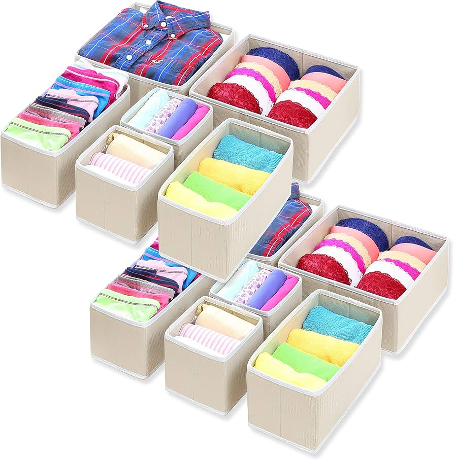 Simple Houseware Foldable Cloth Storage Box Closet Dresser Drawer Divider Organizer Basket Bins f... | Amazon (US)
