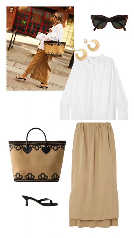 Beige Skirt | White Shirt | Heeled Sandals | Bode Bag | summer outfit 

#LTKsummer #LTKeurope #LTKuk