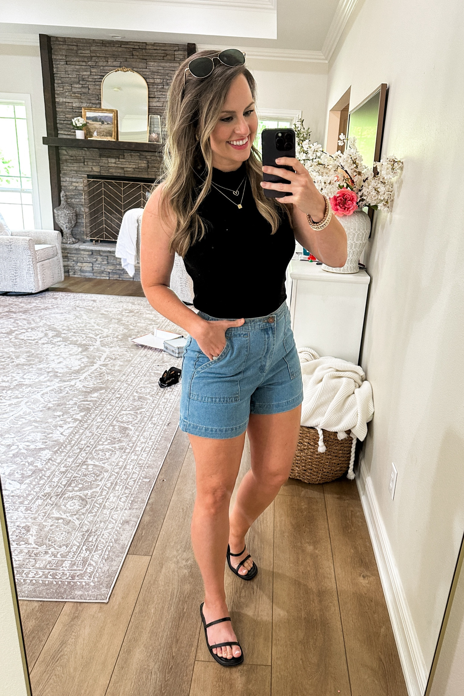 Amazon casual summer outfit: love these high waisted non distressed jean shorts!! Paired it with a ribbed knit sweater tank and sandals! Summer top is 41% off making it under $20! Wearing size M in all! 

Denim shorts, Amazon fashion, Amazon finds,  summer outfits, mom fashion, travel look, casual style, sandals, Amazon shoes, summer style, women’s style 
#liketkit #LTKStyleTip #LTKSeasonal

#LTKSaleAlert #LTKSeasonal #LTKStyleTip