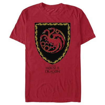 Men's Game of Thrones: House of the Dragon Targaryen Crest T-Shirt - Cardinal - X Large | Target