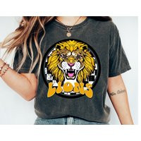 Lions Black & Gold, Comfort Colors Pepper, School Spirit Shirt, Team Pride Unisex Fit | Etsy (US)