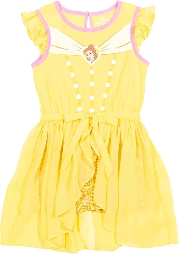 Disney Princess Girls Romper With Skirt Overlay Toddler to Big Kid | Amazon (US)