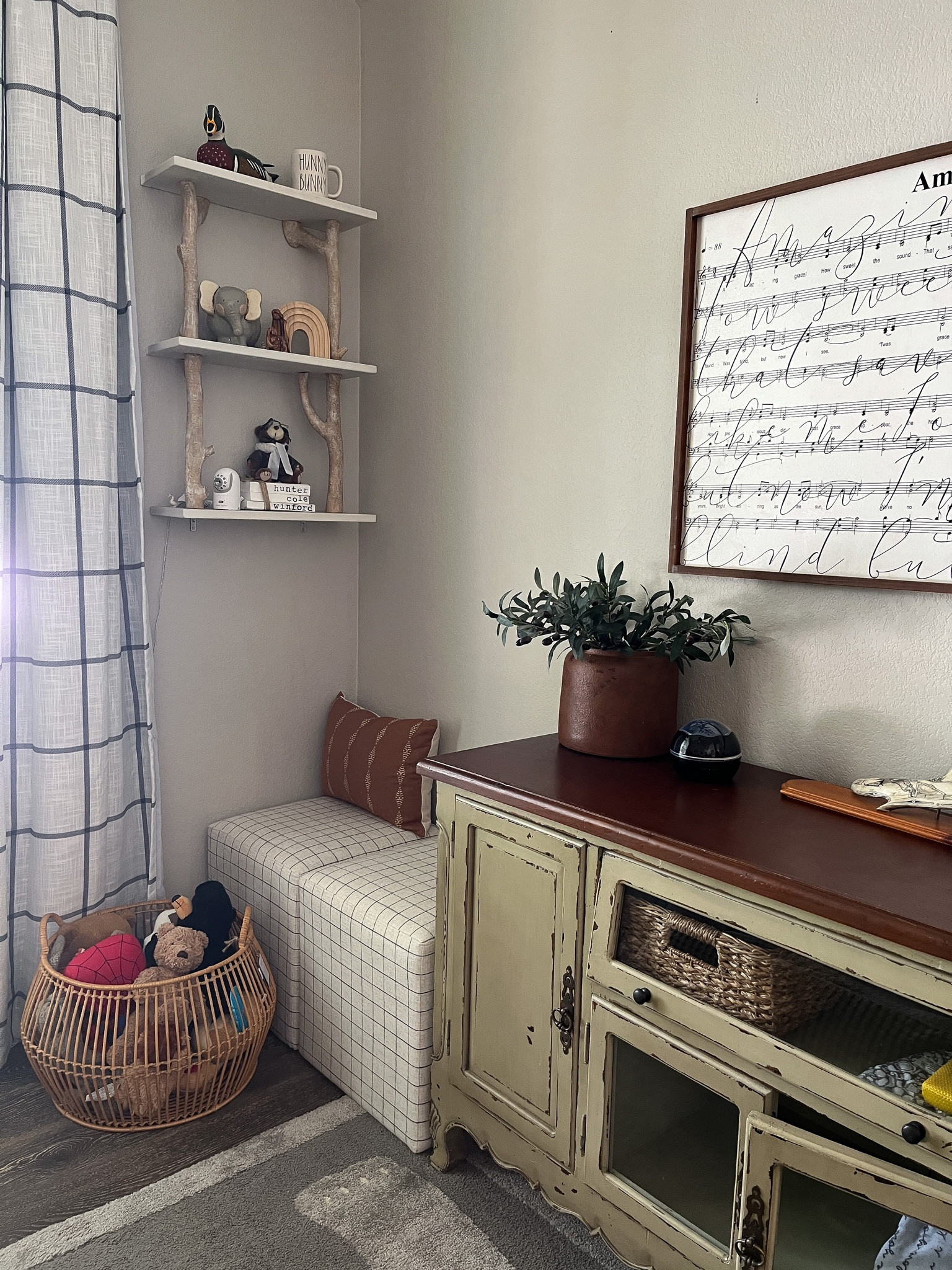 Woodland themed kids room with stuffed animal storage idea 

#LTKkids #LTKbaby #LTKhome